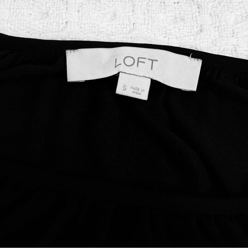 LOFT Black Ruffle Sleeve Blouse~ Size‎ Small  Evening out  or Elegant Casual